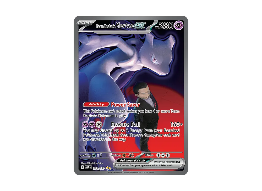R団のミュウツーex SIR [ASC 281/217]【英語版】(メガエボリューション「アセンデッド ヒーローズ」)