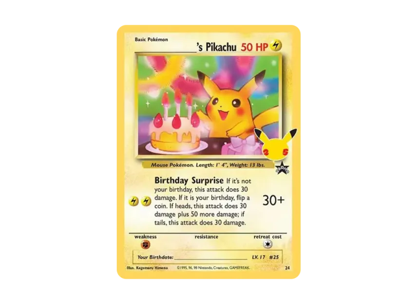 _'s Pikachu (Birthday Pikachu) (Sword & Shield "Celebrations") | SNKRDUNK _'s Pikachu (Birthday Pikachu) (Sword & Shield "Celebrations") | SNKRDUNK