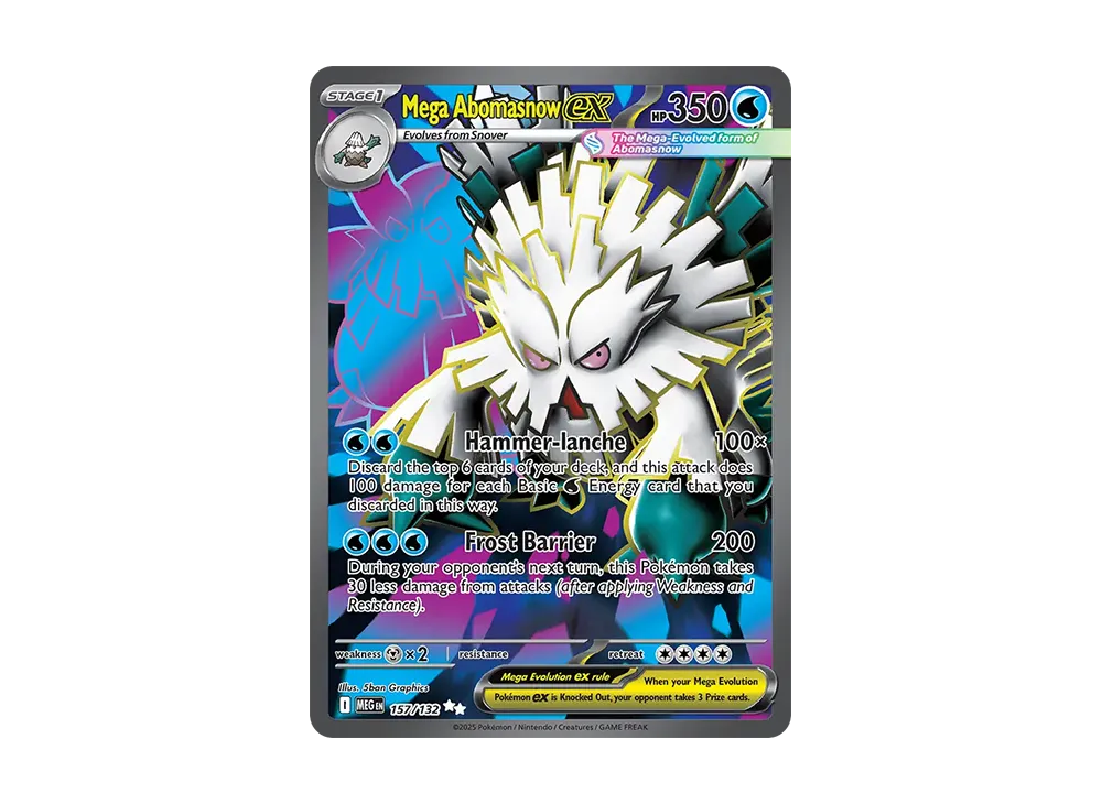 pokemon mega abomasnow ex card (036/132) GoldenFishGames this Pokemon takes 30 less damage from attacks (after applying Weakness and Resistance). Mega Abomasnow EX #036/132