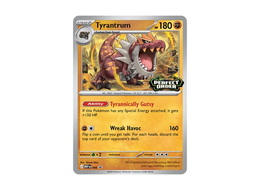 pokemon mega tyrantrum card mega tyrantrum pokemon card Mega Evolution Perfect Order