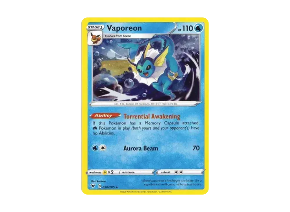 how to have a card graded Pokemon TCG, Jungle, Vaporeon – Holo – DT Collectable Toys main image 1