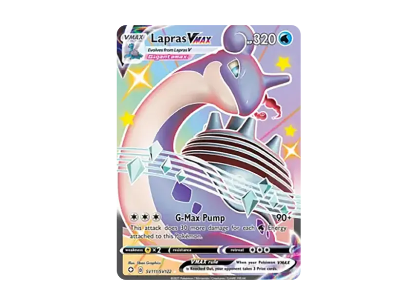 lapras vmax pokemon card 050/202 Sword & Shield Ultra Rare Holo Near M Evolves from Lapras V Type 2020 Pokemon Sword & Shield