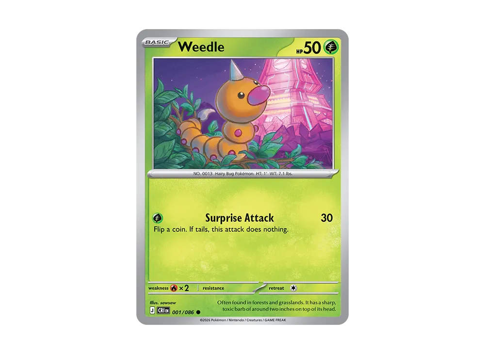 Weedle C [CRI EN 01/086][EN](Mega Evolution "Chaos Rising Booster Display Box")