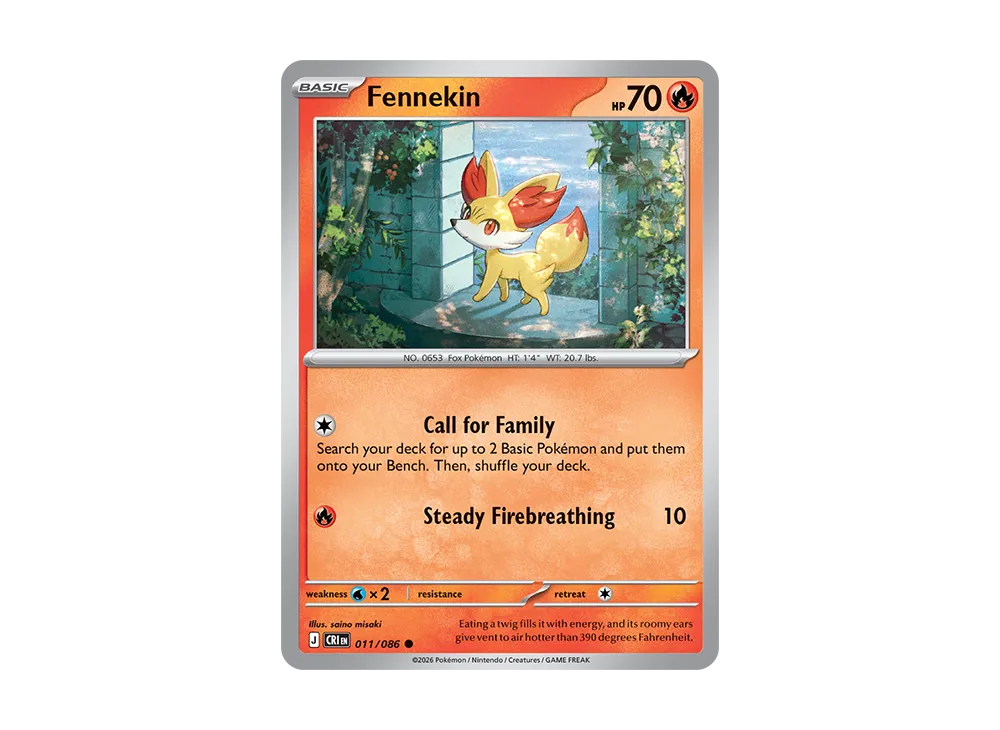 Fennekin C [CRI EN 11/086][EN](Mega Evolution "Chaos Rising Booster Display Box")