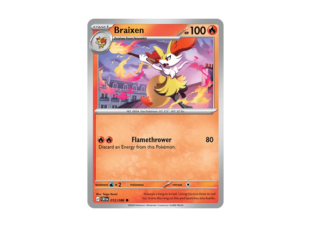 Braixen C [CRI EN 12/086][EN](Mega Evolution "Chaos Rising Booster Display Box")