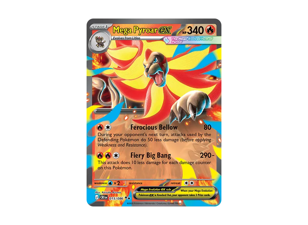 Mega Pyroar ex RR [CRI EN 15/086][EN](Mega Evolution "Chaos Rising Booster Display Box")