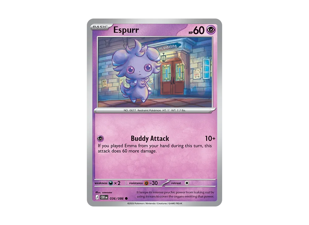 Espurr C [CRI EN 36/086][EN](Mega Evolution "Chaos Rising Booster Display Box")