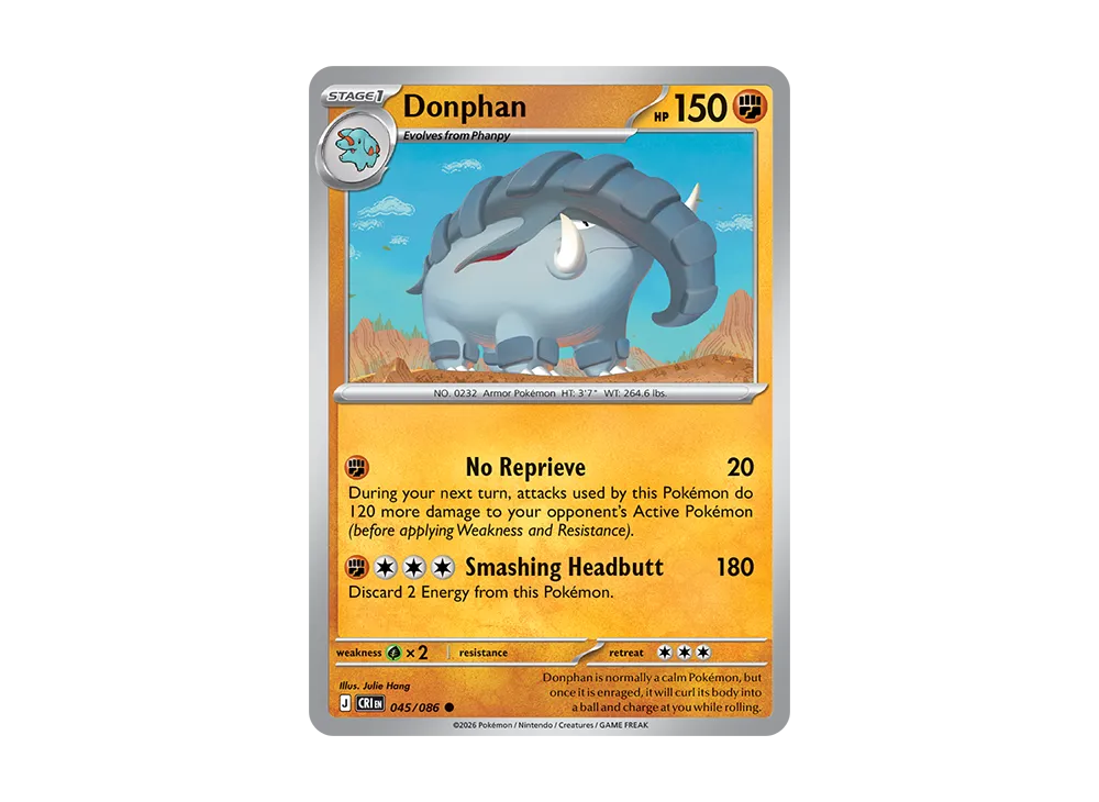 Donphan C [CRI EN 45/086][EN](Mega Evolution "Chaos Rising Booster Display Box")