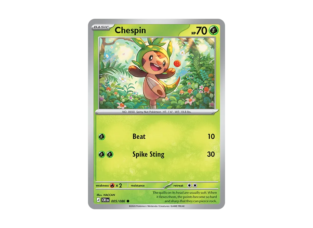 Chespin C [CRI EN 05/086][EN](Mega Evolution "Chaos Rising Booster Display Box")