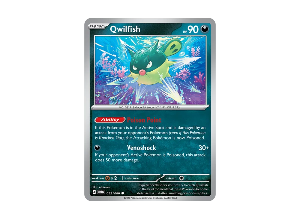 Qwilfish C [CRI EN 52/086][EN](Mega Evolution "Chaos Rising Booster Display Box")