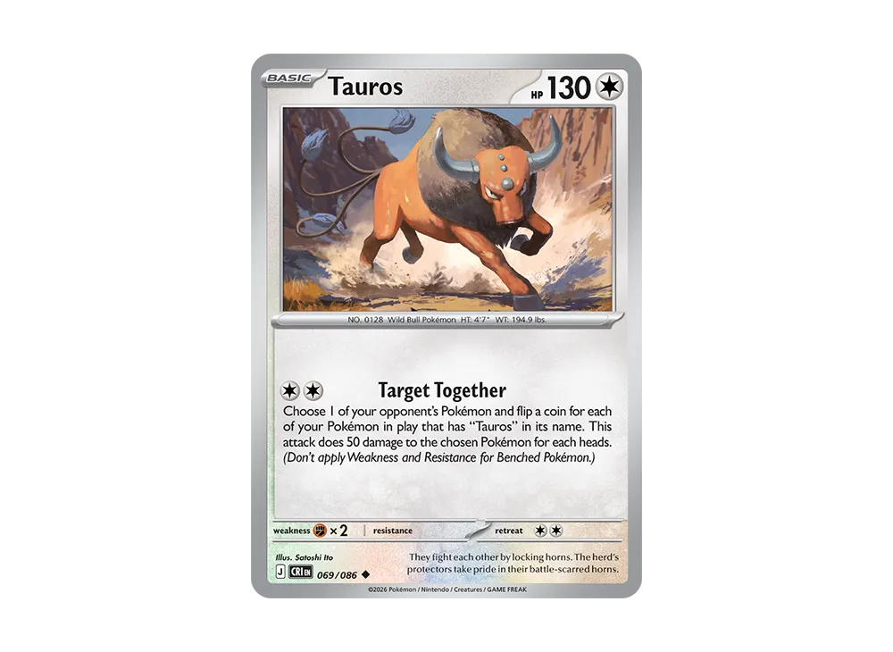 Tauros U [CRI EN 69/086][EN](Mega Evolution "Chaos Rising Booster Display Box")