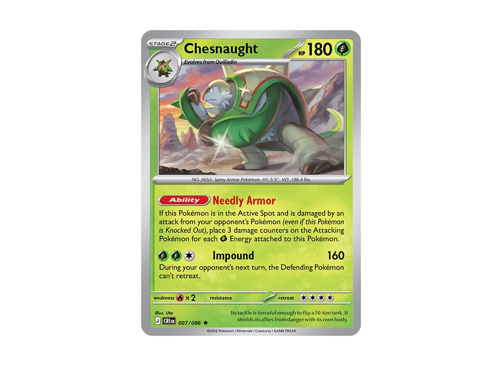 Chesnaught R [CRI EN 07/086][EN](Mega Evolution "Chaos Rising Booster Display Box")