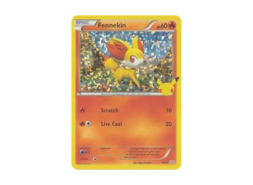 fennekin mcdonalds pokemon card (Pokemon Center Exclusive) 080 - Holofoil ME Mega Evolution Promo Evolves from null Type Pokmon MCD21 14/25 Fennekin -