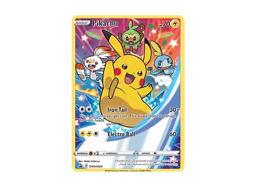 pokemon sword and shield pikachu card SWSH020 & (2020) Black Star Promo Full Art TCG NM The next centerpiece of your collection Pokemon TCG Precious Collector Box