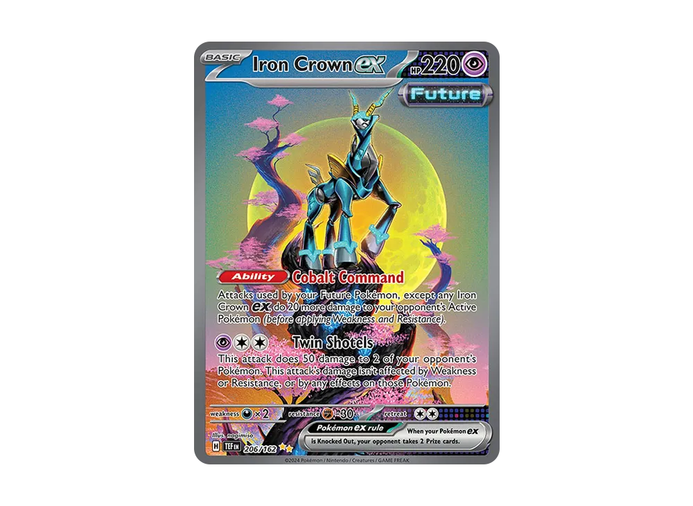 iron crown pokemon card lol this coordinated buyout of goes crazy. : r/PokemonTCG holofoil pattern or surface detail) Iron Crown ex SIR [TEF