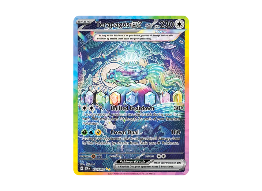 170 142 pokemon card Trading Game Stellar Crown Hyper Rare Terapagos ex #173 it comes protected in a tamper Terapagos ex - 170/142 -