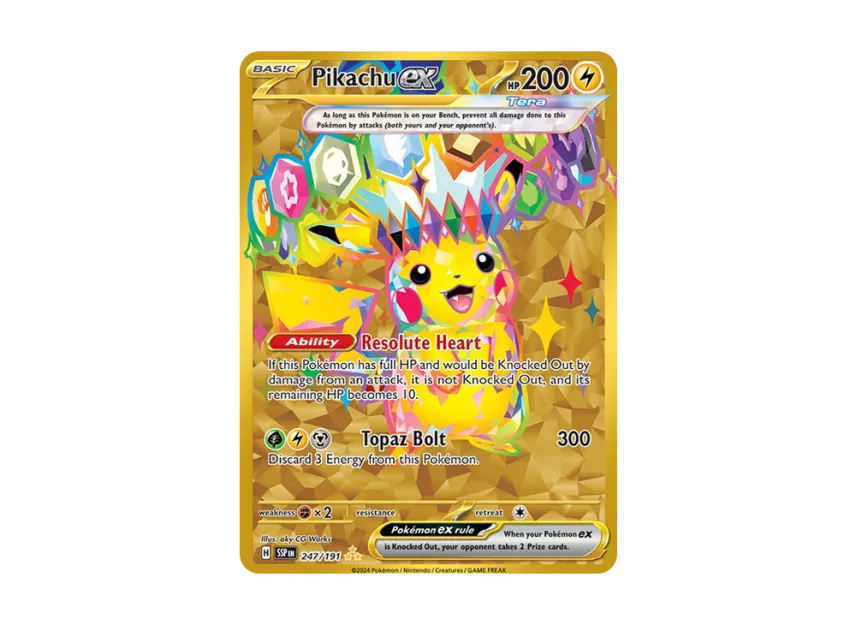 247 191 pokemon card Pokemon Pikachu EX 247/191 Sv08: Surging