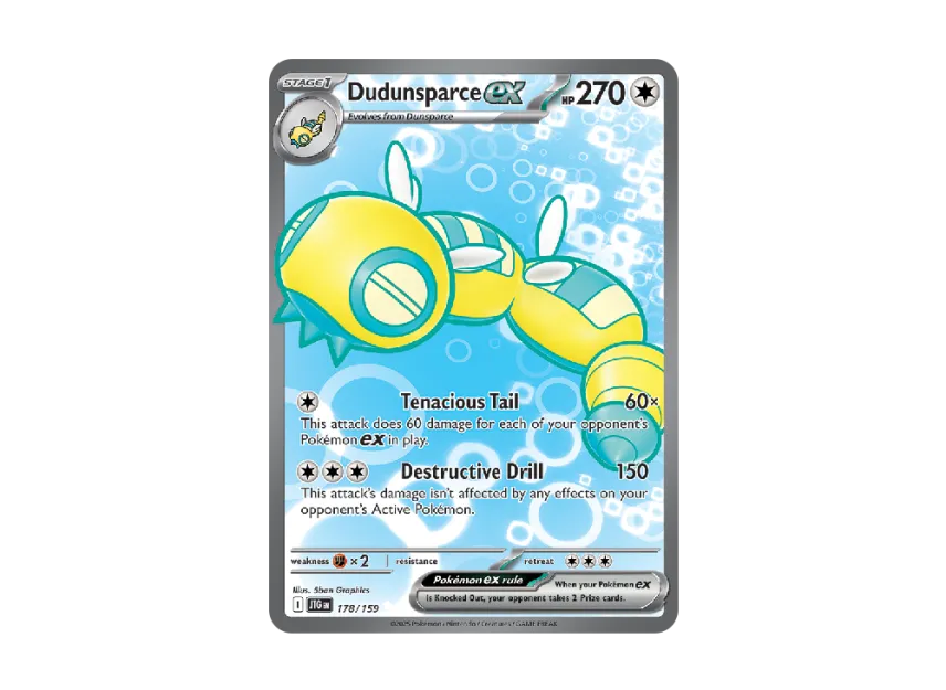 Carta Pokémon Dudunsparce Ex 178/159 - Viaje Juntos - Ultra Rara De Arte Completo - Coleccionable