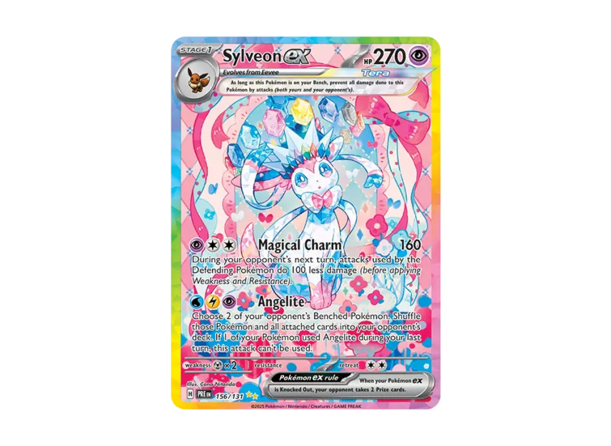 pokemon sylveon ex card 156/131 attacks used by the Defending Pokemon do 100 less damage (before applying Weakness and Resistance) Sylveon EX (Full Art) -