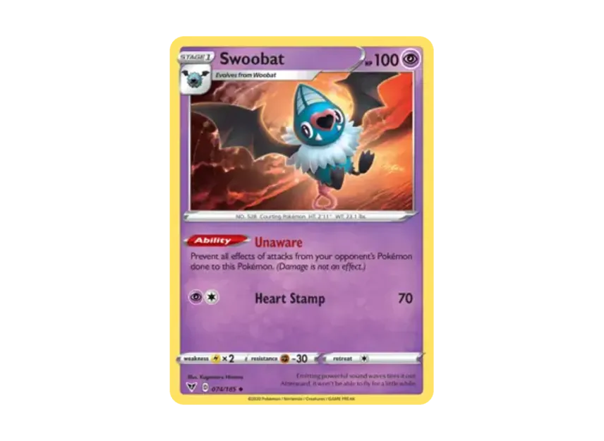 swoobat pokemon card Pokemon Trading Card Game White Flare Uncommon Swoobat #37