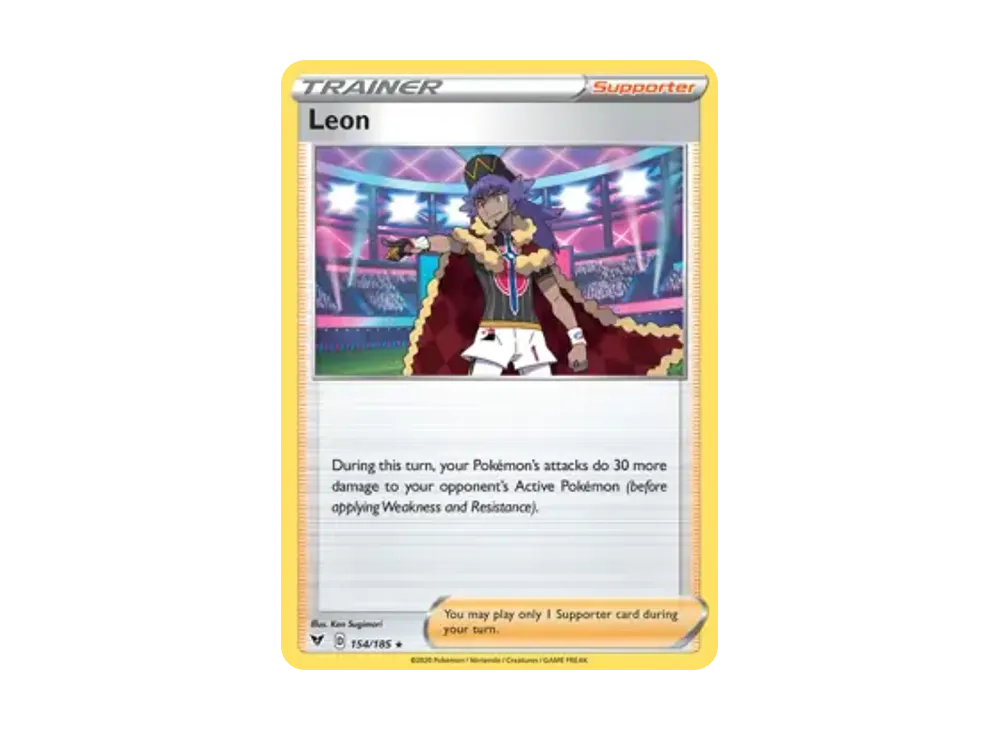 signed leon pokemon card Pokemon TCG SWSH Crown Zenith Leon 134/159 Reverse Holo SIgned Trainer NM!
