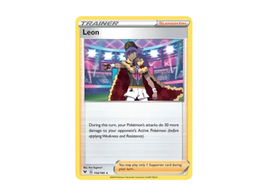signed leon pokemon card Pokemon TCG SWSH Crown Zenith Leon 134/159 Reverse Holo SIgned Trainer NM!