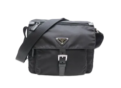 PRADA Vela Nylon Shoulder Bag "Black"