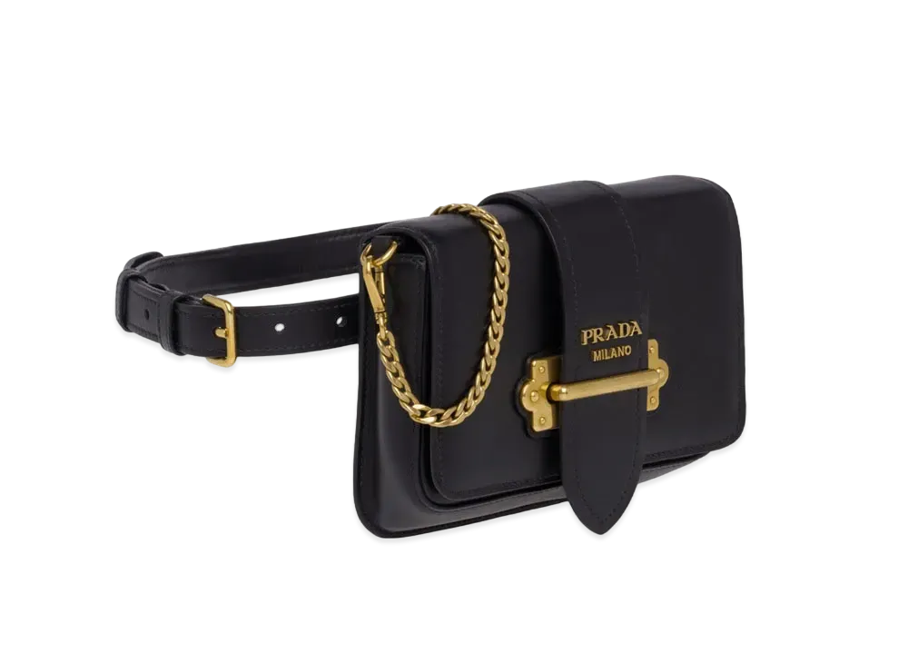 PRADA Cahier Leather Belt Bag