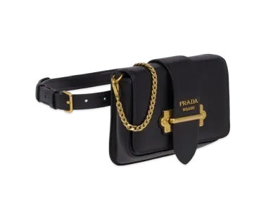 PRADA Cahier Leather Belt Bag
