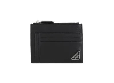 PRADA Saffiano Leather Card Holder "Black"