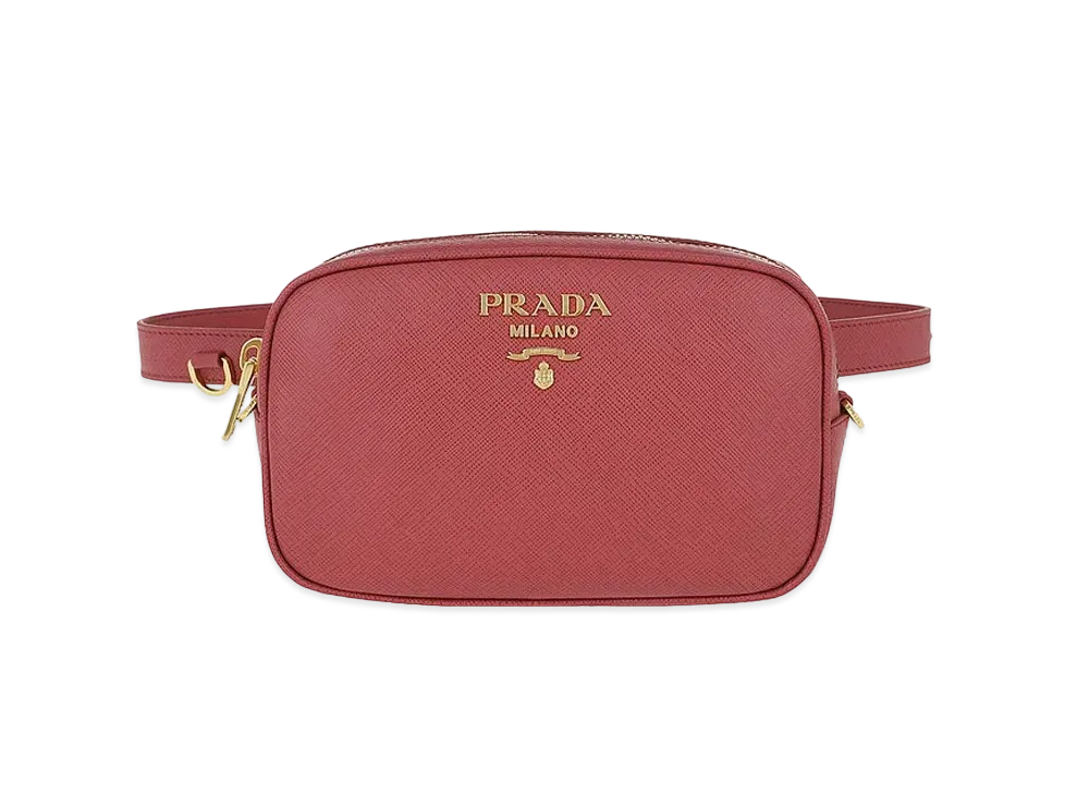 PRADA Saffiano Leather Belt Bag "Pink"