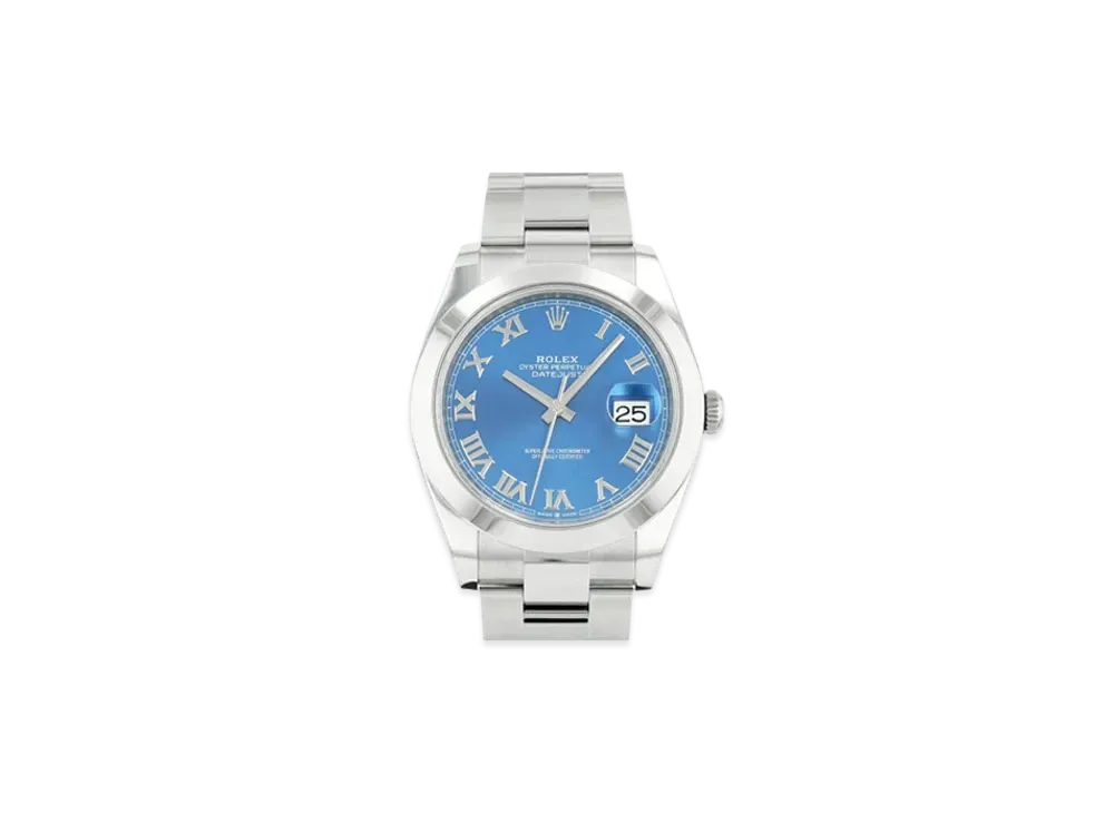 ロレックス デイトジャスト 41 青文字盤 126300