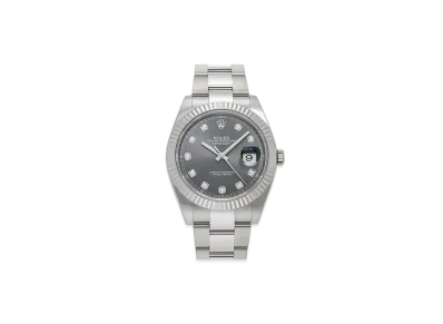 ROLEX Date-Just 41 Gray Dial 10P Diamonds 126334G