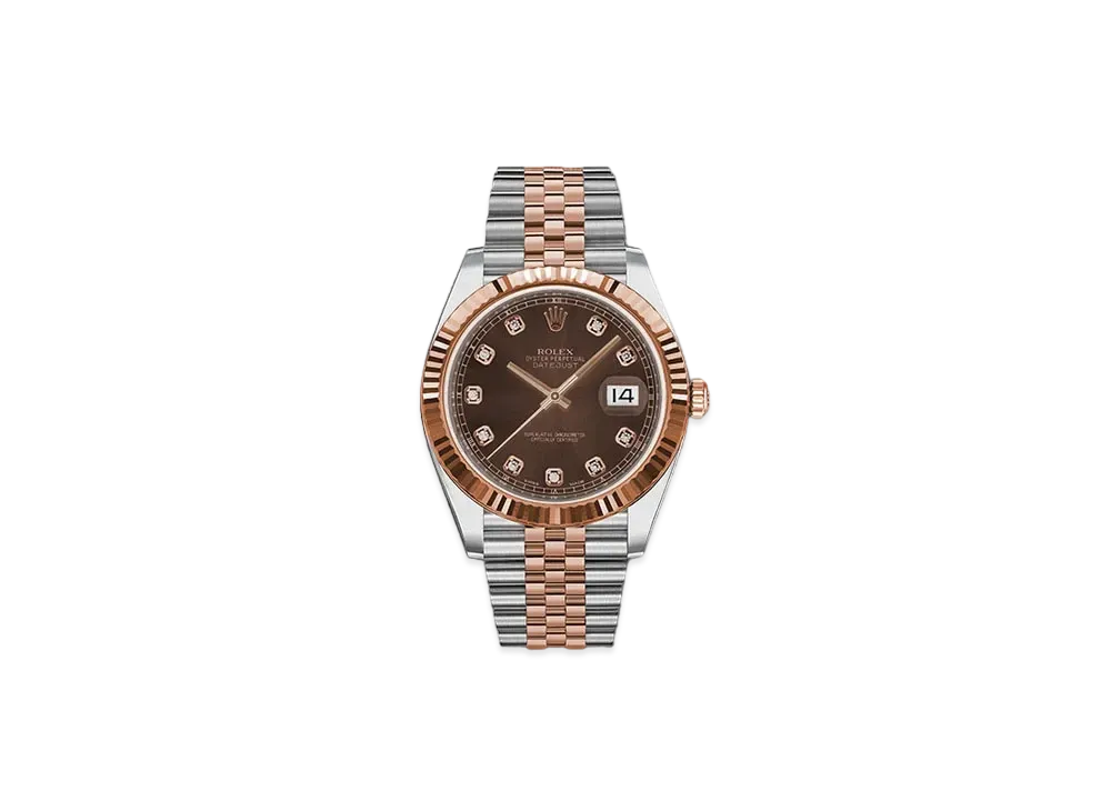 ROLEX Date-Just 41 Chocolate Brown Dial 10P Diamonds 126331G