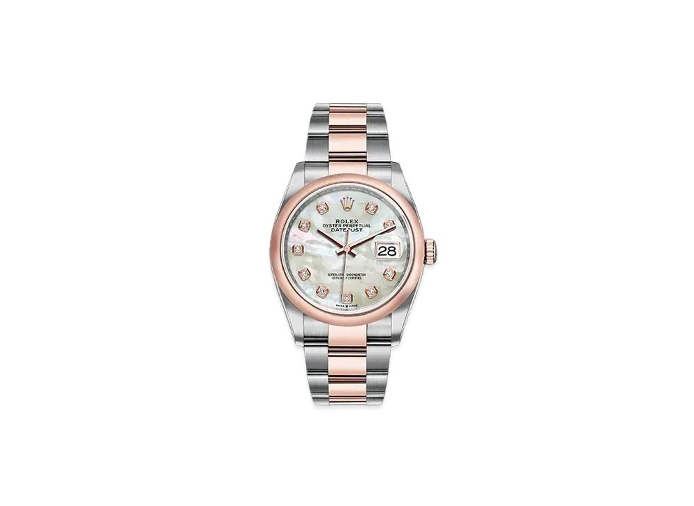 ROLEX Date-Just 36 10P White Shell Dial 10P Diamonds 126201NG