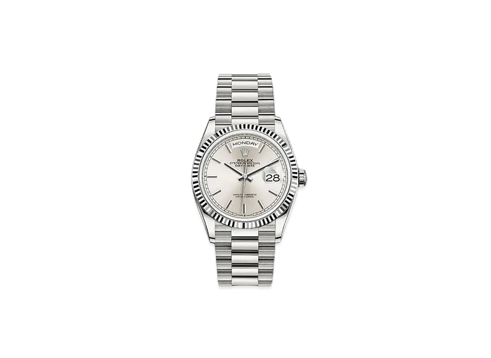 ROLEX Day-Date 36 Silver Dial 128239