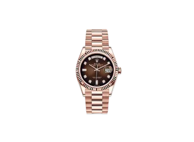 ROLEX Day-Date 36 Chocolate Brown Dial 10P Diamonds 128235A