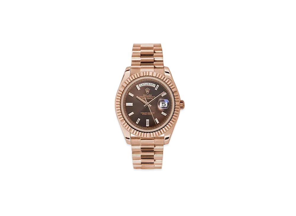 ROLEX Day-Date 40 Chocolate Brown Dial 10P Diamonds 228235A