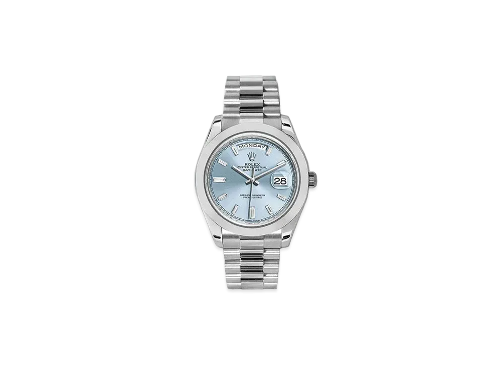 ROLEX Day-Date 40 Ice Blue Dial 10P Diamonds 228206A