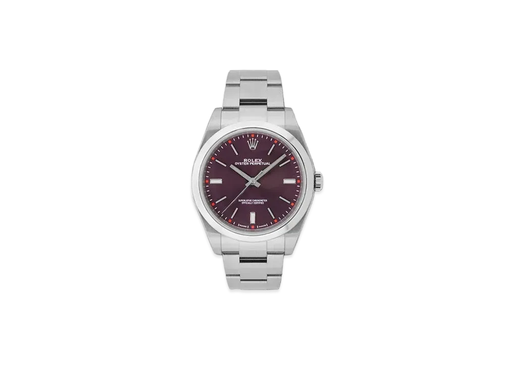 ROLEX Oyster Perpetual 39 Red Grape Dial 114300