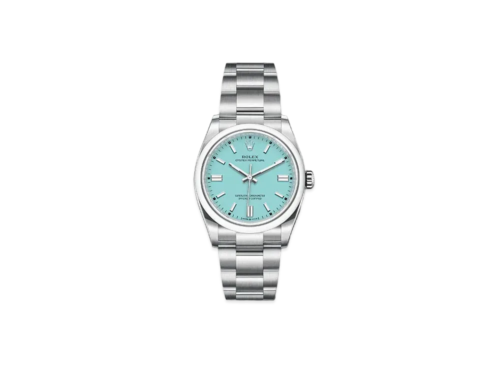 ROLEX Oyster Perpetual 36 Turquoise Blue Dial 126000