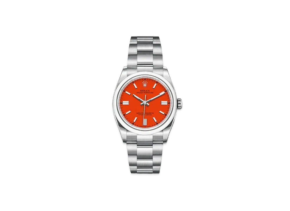 ROLEX Oyster Perpetual 36 Coral Red Dial 126000