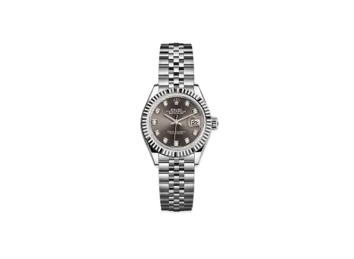 ROLEX Date-Just 28 Dark Gray Dial 10P Diamonds 279174G