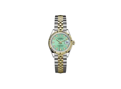 ROLEX Date-Just 28 Mint Green Dial 10P Diamonds 279173G