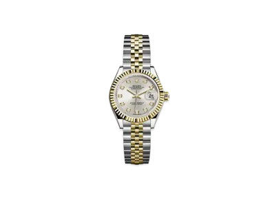 ROLEX Date-Just 28 Silver Dial 10P Diamonds 279173G