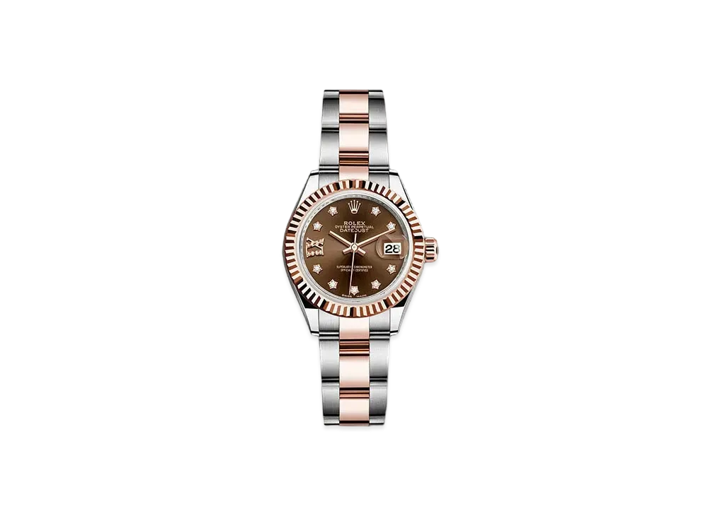 ROLEX Date-Just 28 Chocolate Brown Dial 10P Diamonds 279171G
