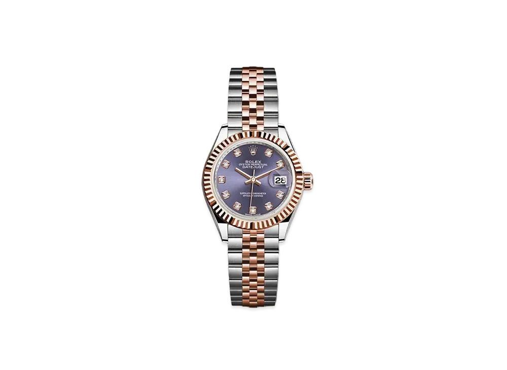 ROLEX Date-Just 28 Aubergine Dial 10P Diamonds 279171G