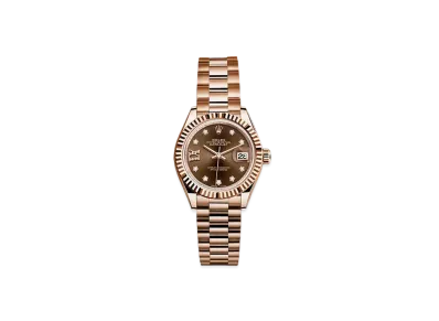 ROLEX Date-Just 28 Chocolate Brown Dial 10P Diamonds 279175G