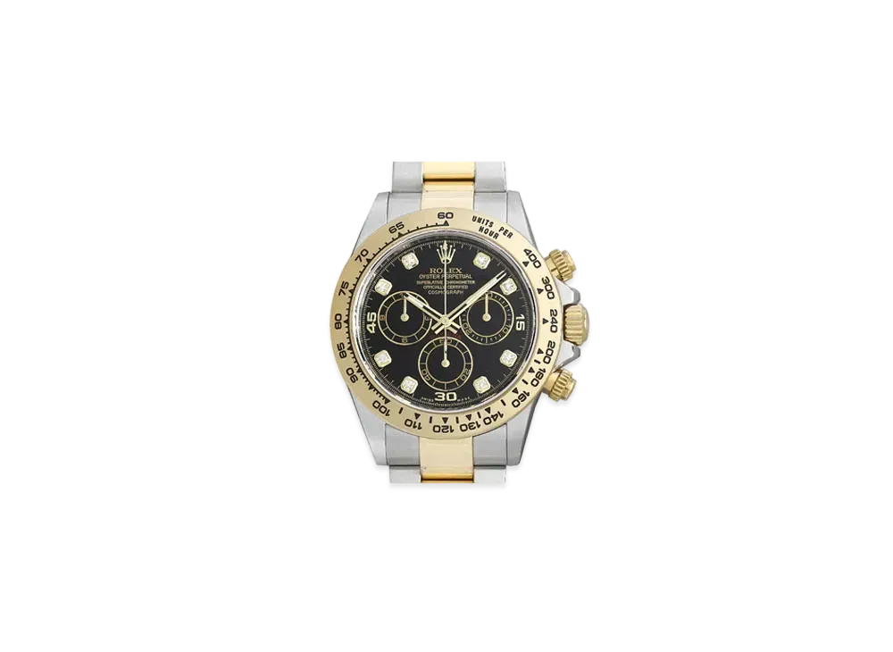 ROLEX Cosmograph DAYTONA Black Dial 8P Diamonds 116503G