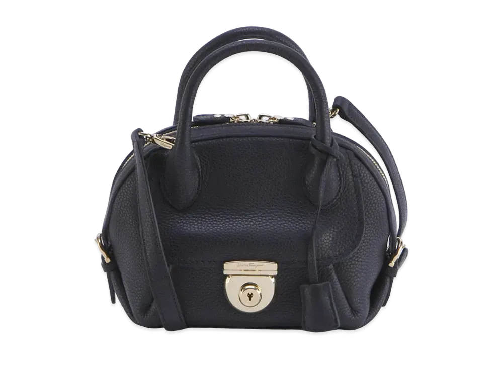 Salvatore Ferragamo Fiamma Leather 2WAY Bag "Black"